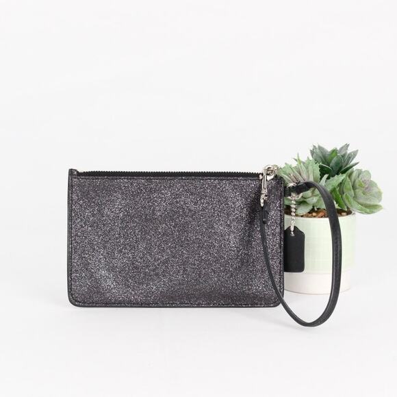Coach Slim Black Glitter Wristlet - Picture 2 of 4